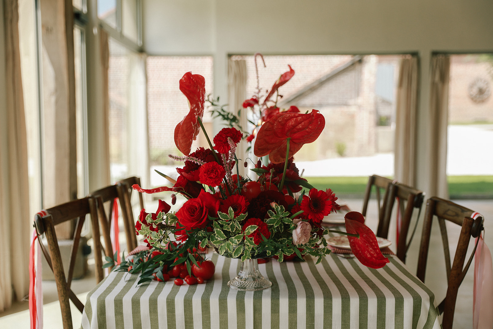 Centre de table rouge